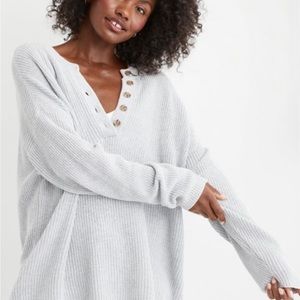 Aerie Oversized Henley Sweater
